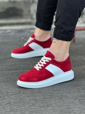 WG011 Kırmızı Süet Erkek Casual Ayakkabı