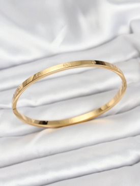 Erb 316L Çelik Gold Renk 65 Mm İnce Kadın Kelepçe Bileklik