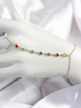 Erb Pirinç Renkli Kalpli Zirkon Taşlı Y Model Gold Renk Kadın Şahmeran