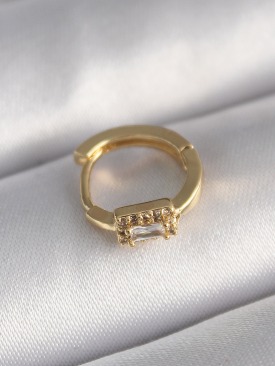 Erb 316L Çelik Gold Renk Kare Zirkon Taşlı Tragus Piercing
