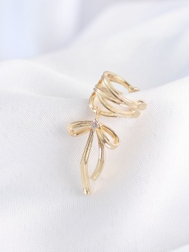 Erb Pirinç Gold Renk Zirkon Taş Detay Fiyonk Model Earcuf Küpe