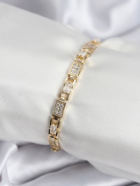 Erb Pirinç VIP Seri Gold Renk Zirkon Taşlı Model Kadın Bileklik