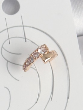 Erb Pirinç Gold Renk Zirkon Taşlı Kadın Kıkırdak Küpe