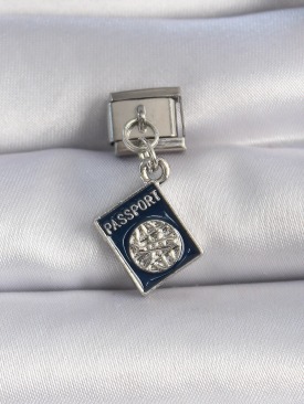 Erb 316L Çelik Gümüş Renk Sallantı Passport Figür Nomination Charm