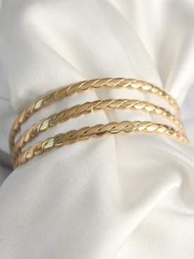 Erb 316L Çelik Gold Renk Burma Ajda Model Kadın Bileklik