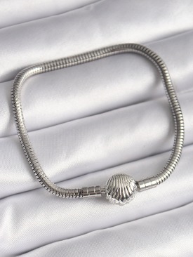 Erb 316L Çelik Gümüş Renk Deniz Kabuğu Charm Model Kadın Bileklik