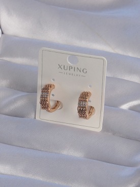 Erb XUPİNG Rose Renk Zirkon Taşlı İşlemeli Halka Küpe