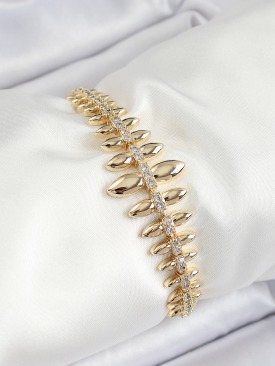 Erb Pirinç Kurşun Model Zirkon Taşlı Gold Renk VİP Seri Kadın Bileklik