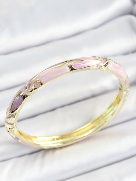 Erb Mineli Pirinç Pembe Desenli Gold Renk Kadın Kelepçe