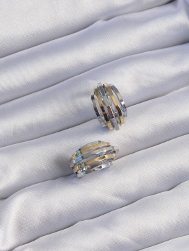 Erb Pirinç Gold Gümüş Renkli Oval Çoklu Görünümlü Minimal Küpe
