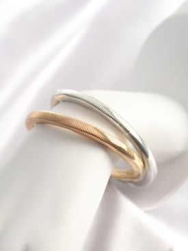 Erb Gold Ve Gümüş Renk Lastikli 2 Li Pirinç Bileklik
