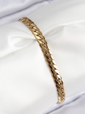 Erb 316L Çelik Ezme Zincir Model Gold Renk Kadın Bileklik
