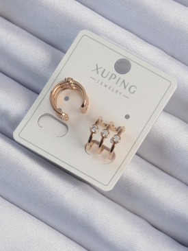 Erb Xuping Rose Renk Zirkon Taşlı Earcuff Küpe
