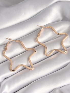 Erb Pirinç Gold Renk Yıldız Model Kadın Küpe