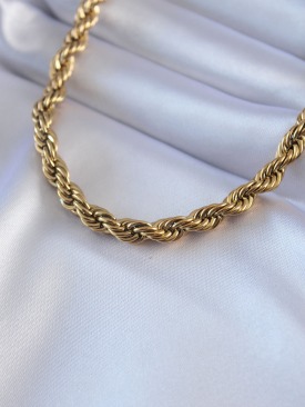 Erb 316L Çelik Gold Renk Burgu Model 45 Cm Kadın Kolye