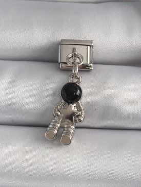Erb 316L Çelik Gümüş Renk Sallantı Astronot Model Yıldız Detay Nomination Charm