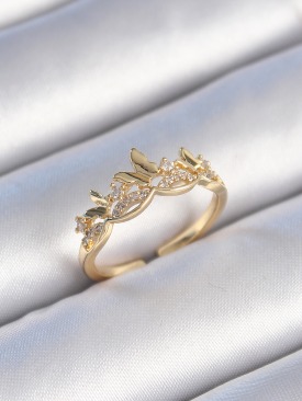 Erb Pirinç Gold Renk Zirkon Taşlı Kelebek Model Kadın Yüzük