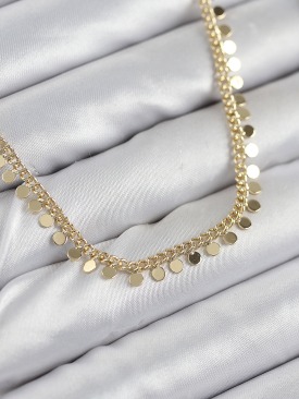 Erb Pirinç Sıralı Pul Zincir Model Gold Renk Kadın Kolye