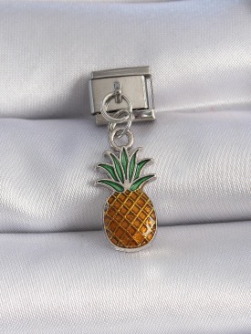 Erb 316L Çelik Gümüş Renk Sallantı Ananas Figür Nomination Charm