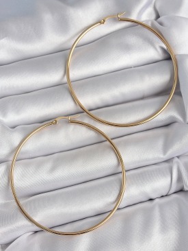 Erb 316 Çelik Gold Renk 63 Mm Halka Model Kadın Küpe