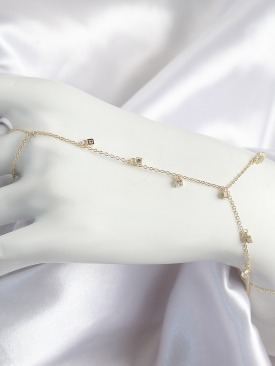 Erb Pirinç Zirkon Taşlı Sallantılı Model Gold Renk Kadın Şahmeran
