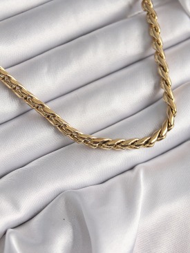 Erb 316L Çelik Gold Renk Arpa Zincir Model Kadın Kolye