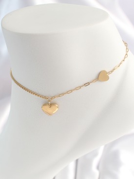 Erb 316L Çelik Gold Renk Kalp Model Kadın HalHal