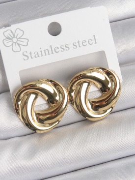 Erb 316 Çelik Gold Renk Düğüm Halka Model Kadın Küpe