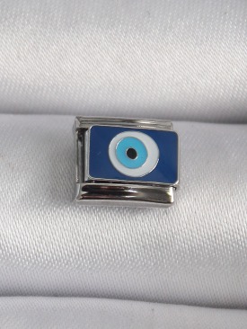 Erb 316L Çelik Gümüş Renk Nazar Boncuk Model Nomination Charm