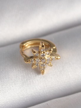Erb 316L Çelik Gold Renk Zirkon Taşlı Kutup Yıldızı Model Tragus Piercing
