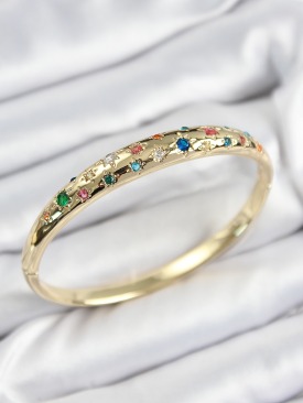 Erb Pirinç Renkli Zirkon Taşlı Kutup Yıldızı Model Gold Renk Kadın Kelepçe