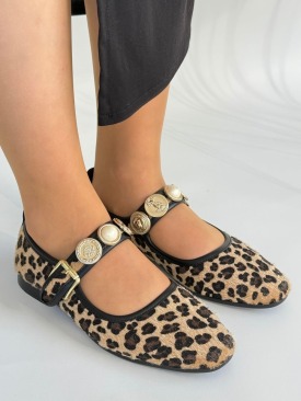 Koope Leopar Süet Babet Ayakkabı