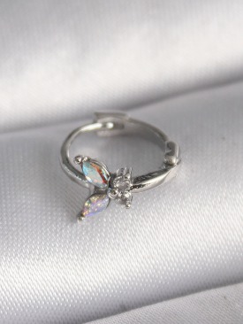 Erb 316L Çelik Gümüş Renk Zirkon Taşlı Kelebek Model Tragus Piercing