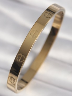 Erb 316L Çelik Gold Renk Cartier Model Kadın Kelepçe