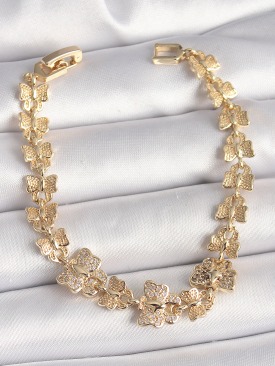 Erb Pirinç Gold Renk Zirkon Taşlı Kelebek Model Zincir Kadın Bileklik