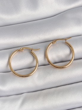 Erb 316 Çelik Gold Renk 22mm Kadın Halka Model Kadın Küpe