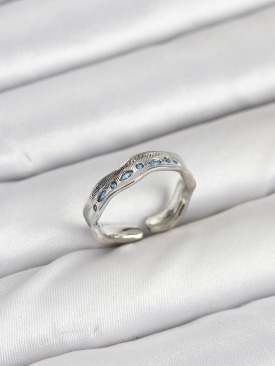 Erb Pirinç Gümüş Renk Zirkon Taşlı Vintage Kadın Yüzük