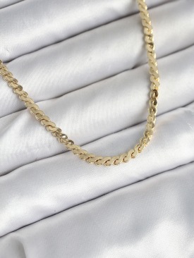 Erb 60 Cm Gold Renk Pirinç Yassı Zincir Model Kadın Kolye