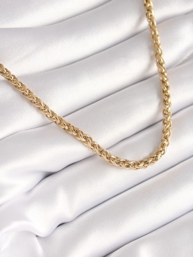 Erb 316L Çelik Gold Renk Burgu Zincir Model Kadın Kolye