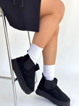 Vision Siyah Süet Yandan Lastikli Bot