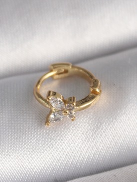 Erb 316L Çelik Gold Renk Zirkon Taşlı Kelebek Model Tragus Piercing