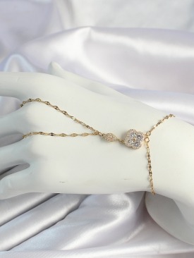 Erb 316L Çelik Gold Renk Zincirli Yonca Figürlü Zirkon Taşlı Şahmeran