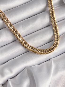 Erb 316L Çelik Gold Renk Balık Sırtı Zincir Model Kadın Kolye