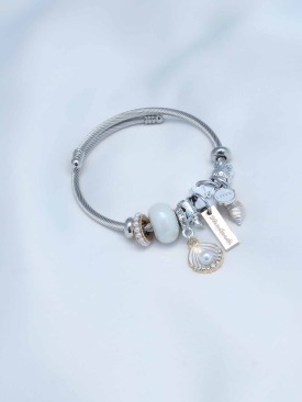 Erb Beyaz Deniz Kabuğu Charm Model Çelik Kadın Bileklik