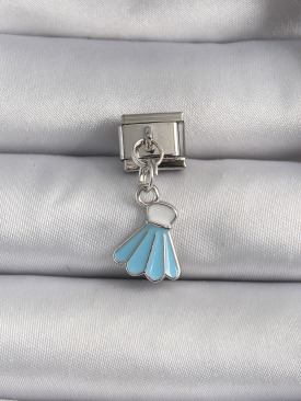 Erb 316L Çelik Gümüş Renk Mavi Renk Sallantı Elbise Model Nomination Charm