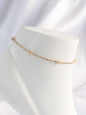 Erb 316L Çelik Gold Renk Minimal Topçuk Model Halhal