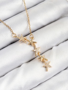 Erb 316L Çelik Yıldız Model Gold Renk Kadın Kolye