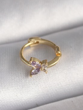Erb 316L Çelik Gold Renk Zirkon Taşlı Kelebek Model Tragus Piercing