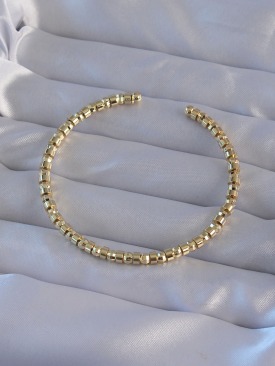 Erb Pirinç Gold Renk Oval Detaylı Bileklik