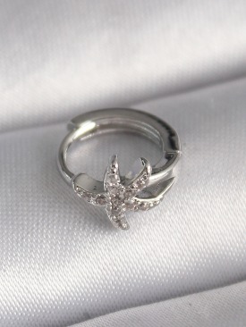Erb 316L Çelik Gümüş Renk Zirkon Taşlı Deniz Yıldızı Model Tragus Piercing